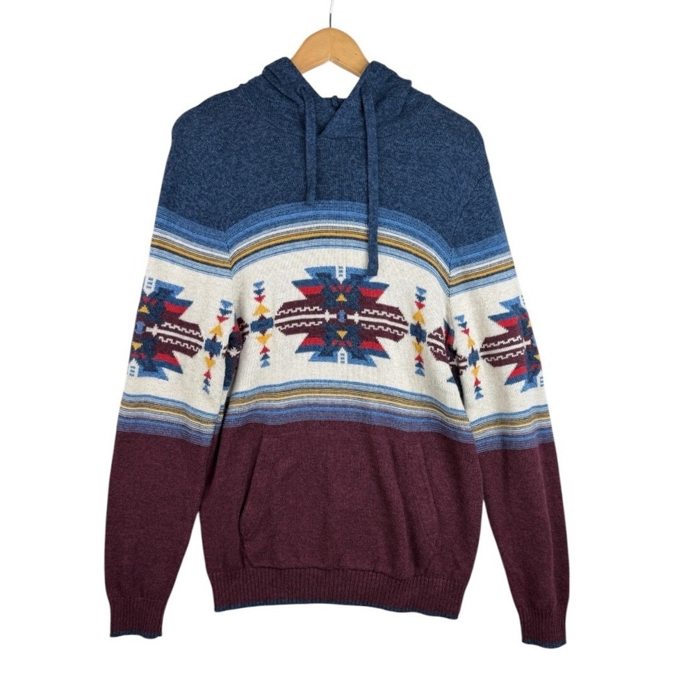 American Eagle Mens Sweatshirt Aztec Cotton Wool Blend Size Medium Hoodie Kanga